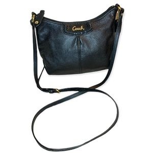 Coach Ashley Black Leather Sequin Swing Pack Crossbody